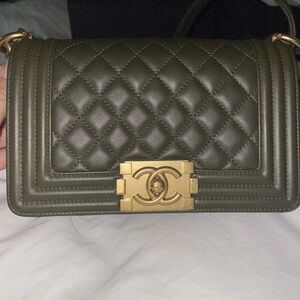 Chanel Boy Bag Olive Green